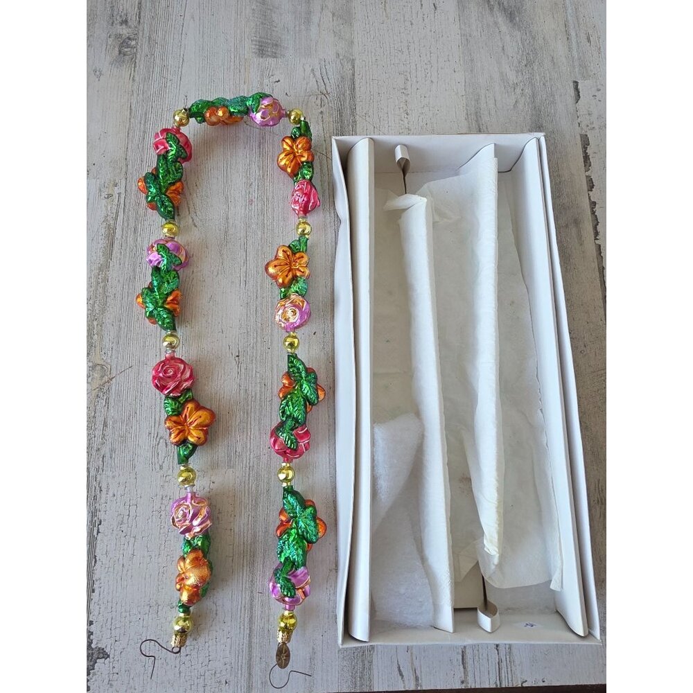 Vintage radko lei land flower Garland RARE‎ glitter Xmas tree roads
